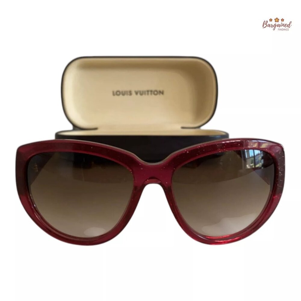 Auth LOUIS VUITTON Fuchsia Glitter Acetate Obsession Cat Eye Sunglasses Z0626W